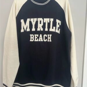 Myrtle Beach Men's Crewneck Sweater - Black and White